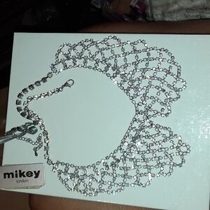 MIKEY LONDON AUTHENTIC GENUINE CRYSTAL WEDDING COLLAR NECKLACE NIB  GORGEOUS 😍